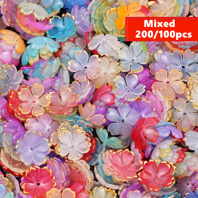 Embroidery Embellishments - 200/100 stuks 15 mm kleurrijke acryl