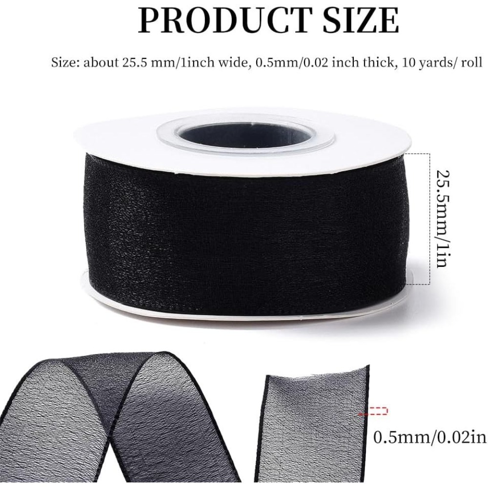 1 inch zwart organza lint, bed - Organza Ribbon Spool recensie en prijs