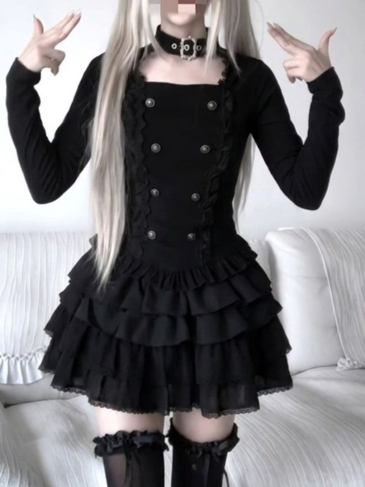 Gothic Harajuku Lolita 2-delig - Elastic Lace Trim recensie en prijs